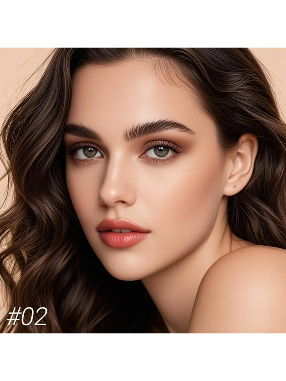 Women's 02# Coral Pink 24 Hour Long-lasting Rose Matte Lipstick Crayon